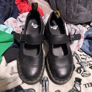 Dr. Martens Flower Buckle Leather Mules